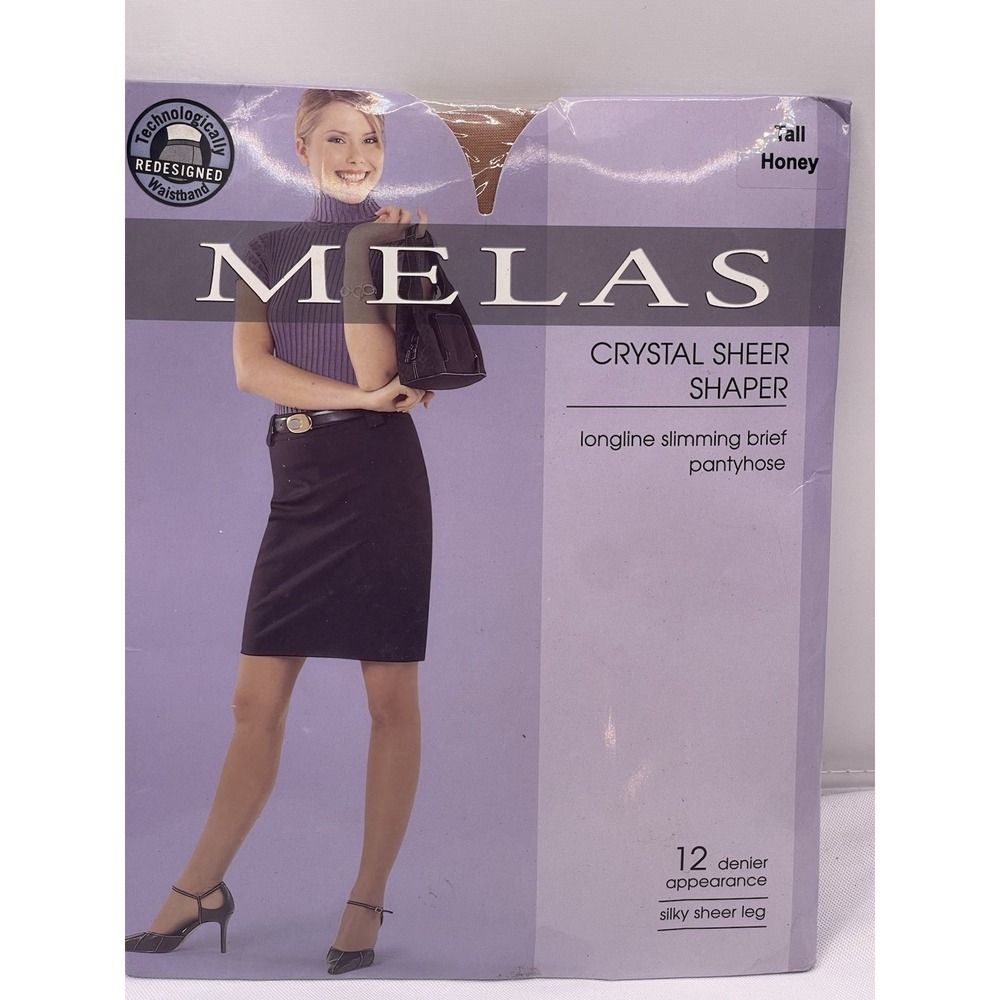 Melas Bare Control Top Pantyhose Ultra‎ Sheer Size Tall Honey NEW